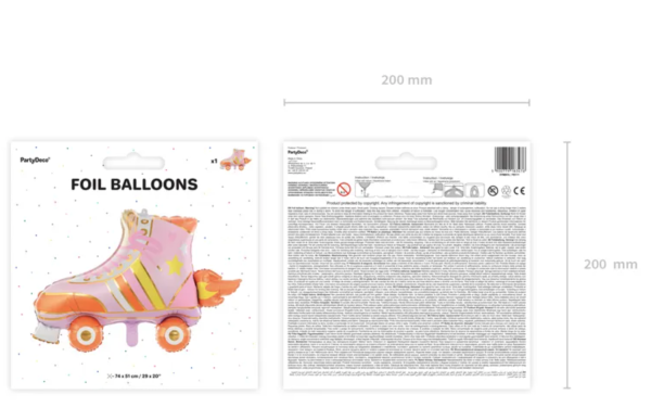 XL Folienballon Figur - Rollschuhe - 74cm x 51 cm